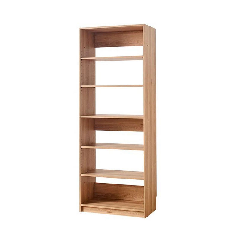 Benjara Dee Modular Closet System- 5 Tier Storage Shelves- Oak Brown Wood
