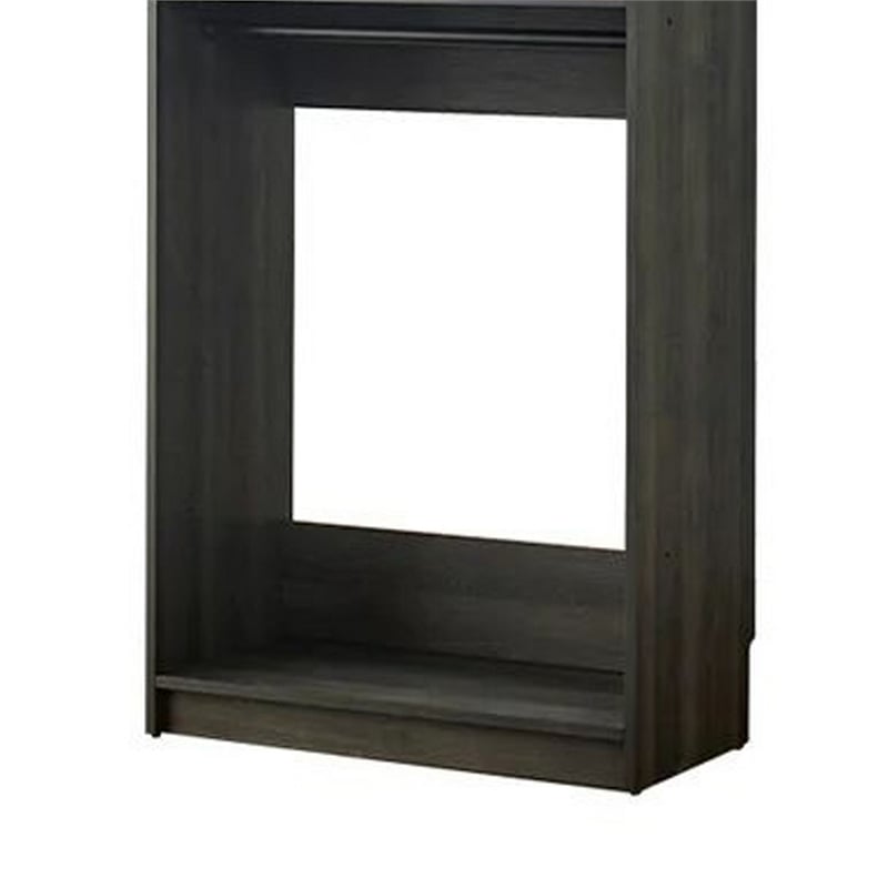 Benjara Dee Modular Closet System- 2 Compartments- 2 Hanging Rods- Black Finish