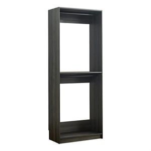 Benjara Dee Modular Closet System- 2 Compartments- 2 Hanging Rods- Black Finish