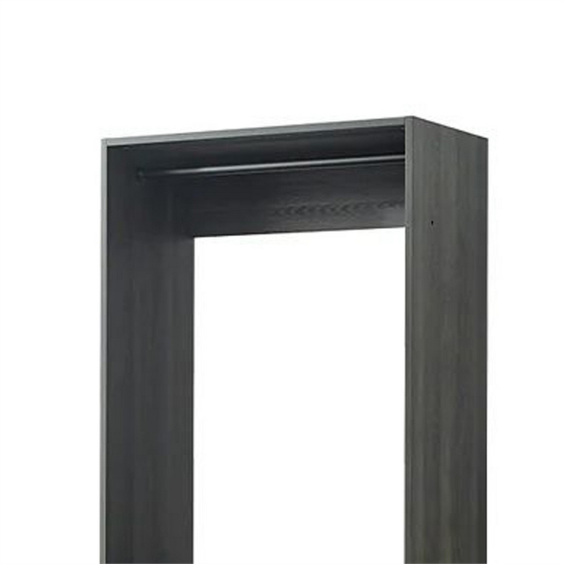 Benjara Dee Modular Closet System- 2 Compartments- 2 Hanging Rods- Black Finish