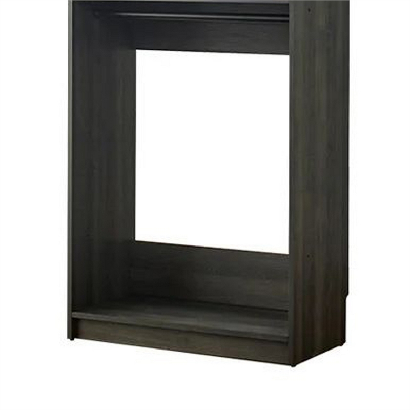 Benjara Dee Modular Closet System- 2 Compartments- 2 Hanging Rods- Black Finish