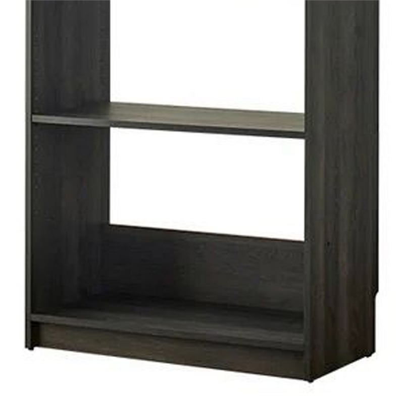 Benjara Dee Modular Closet System- 1 Metal Hanging Rod and 1 Shelf- Black Finish