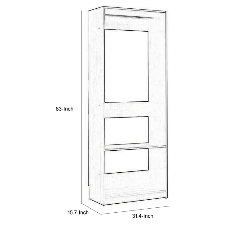 Benjara Dee Modular Closet System- 1 Metal Hanging Rod and 1 Shelf- Black Finish