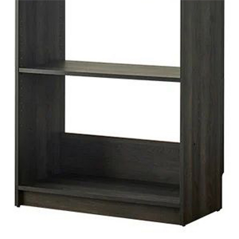 Benjara Dee Modular Closet System- 1 Metal Hanging Rod and 1 Shelf- Black Finish