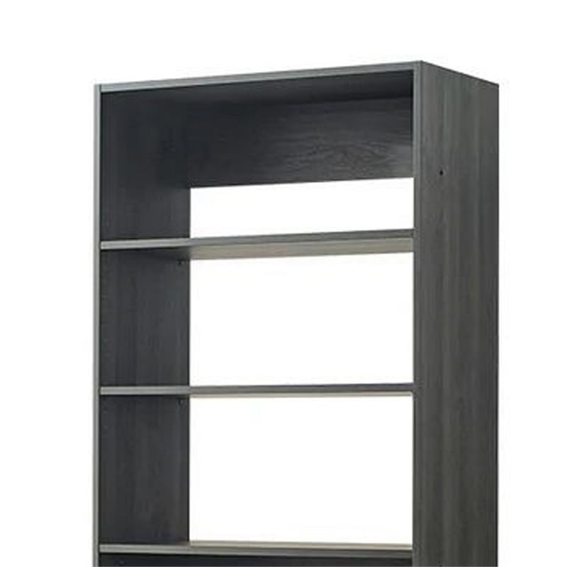 Benjara Dee Modular Closet System- 5 Tier Storage Shelves- Black Wood Finish