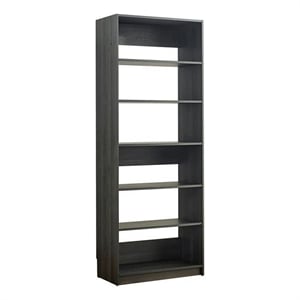 Benjara Dee Modular Closet System- 5 Tier Storage Shelves- Black Wood Finish