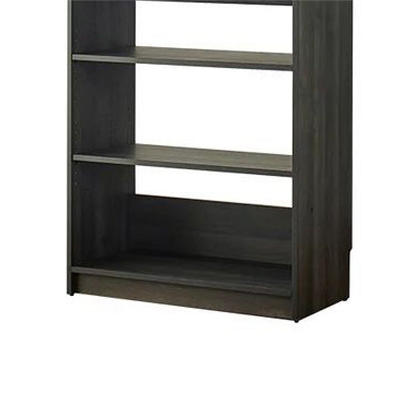 Benjara Dee Modular Closet System- 5 Tier Storage Shelves- Black Wood Finish