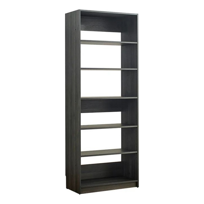 Benjara Dee Modular Closet System- 5 Tier Storage Shelves- Black Wood Finish