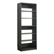 Benjara Dee Modular Closet System- 5 Tier Storage Shelves- Black Wood Finish