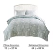 Benjara Amy 2pc XL Twin Coverlet & Pillow Sham Set- Coastal Design Seafoam Blue
