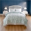Benjara Amy 2pc XL Twin Coverlet & Pillow Sham Set- Coastal Design Seafoam Blue