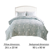 Benjara Amy 3pc Full Queen Coverlet Pillow Sham Set- Coastal Design Seafoam Blue
