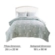 Benjara Amy 3pc Full Queen Coverlet Pillow Sham Set- Coastal Design Seafoam Blue