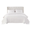 Benjara Xumi 3pc Full Queen Quilt & Pillow Sham Set- Channel Style Antique White