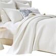 Benjara Xumi 3pc Cal King Quilt and Pillow Sham Set- Channel Style Antique White