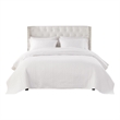 Benjara Xumi 3pc Cal King Quilt and Pillow Sham Set- Channel Style Antique White