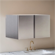 Benjara Osy Wall Mounted Storage Garage Cabinet- 2 Shelves- Double Door- Gray