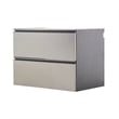 Benjara Osy Wall Mounted Garage Utility Cabinet- 2 Sliding Drawers- Gray- Chrome