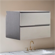 Benjara Osy Wall Mounted Garage Utility Cabinet- 2 Sliding Drawers- Gray- Chrome