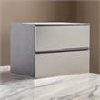 Benjara Osy Wall Mounted Garage Utility Cabinet- 2 Sliding Drawers- Gray- Chrome