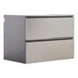 Benjara Osy Wall Mounted Garage Utility Cabinet- 2 Sliding Drawers- Gray- Chrome