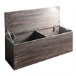 Benjara Lean Storage Bench Chest w/ Safety Hinges- Lift Top- Farmhouse Gray Wood