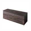 Benjara Lean Storage Bench Chest w/ Safety Hinges- Lift Top- Farmhouse Gray Wood