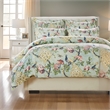 Benjara Sia 3pc Cal King Duvet and Pillow Sham Set- Floral Jade Print Cotton