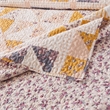 Benjara Jey 2pc XL Twin Quilt & Pillow Sham Set- Patchwork Pinwheel Print- Peach