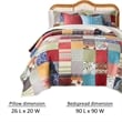 Benjara Lily 3pc Full to Queen Quilt and Pillow Sham Set- Multicolor Patchwork