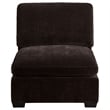 Benjara Lahe Modular Armless Sofa Chair- Modern Tapered Legs- Soft Brown Fabric