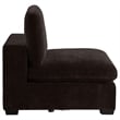 Benjara Lahe Modular Armless Sofa Chair- Modern Tapered Legs- Soft Brown Fabric