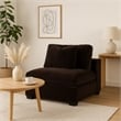 Benjara Lahe Modular Armless Sofa Chair- Modern Tapered Legs- Soft Brown Fabric