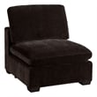 Benjara Lahe Modular Armless Sofa Chair- Modern Tapered Legs- Soft Brown Fabric