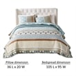 Benjara Ello 3pc King Size Quilt and Pillow Sham Set- Bohemian Print- Multicolor