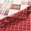 Benjara Evi 3pc Full Queen Quilt and Pillow Sham Set- Plaid Pattern- Multicolor