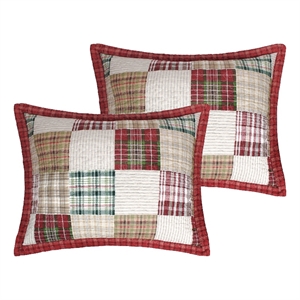 Benjara Evi 36&quot Quilted King Pillow Sham- Cotton Rich Fill- Multicolor Plaid