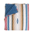 Benjara Rey 50 x 60 Quilted Throw Blanket-Ivory Multicolor Stripes Chevron Print