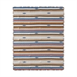 Benjara Rey 50 x 60 Quilted Throw Blanket-Ivory Multicolor Stripes Chevron Print