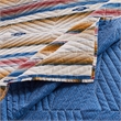 Benjara Rey 50 x 60 Quilted Throw Blanket-Ivory Multicolor Stripes Chevron Print