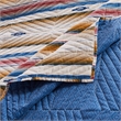 Benjara Rey 3pc Cal King Quilt & Pillow Sham Set-Ivory Multicolor Chevron Design