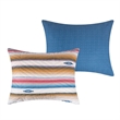 Benjara Rey 3pc Cal King Quilt & Pillow Sham Set-Ivory Multicolor Chevron Design