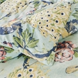 Benjara Sia 2pc XL Twin Duvet & Pillow Sham Set-Floral Jade Print Button Closure