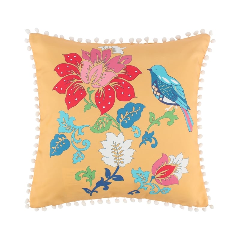 Benjara Ello 2pc Decorative Throw Pillows - Canvas Floral Print Multicolor