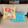 Benjara Ello 2pc Decorative Throw Pillows - Canvas Floral Print Multicolor