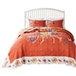 Benjara Xan 3pc King Bedspread and Pillow Sham Set- Bouquet Print- Multicolor