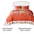 Benjara Xan 3pc King Bedspread and Pillow Sham Set- Bouquet Print- Multicolor