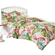 Benjara Heli 3pc Full to Queen Duvet & Pillow Sham Set-Multicolor Tropical Print