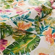 Benjara Heli 3pc Full to Queen Duvet & Pillow Sham Set-Multicolor Tropical Print