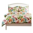 Benjara Heli 3pc Full to Queen Duvet & Pillow Sham Set-Multicolor Tropical Print